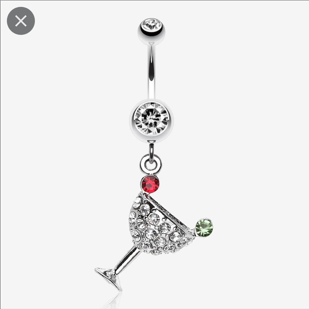 Martini belly ring